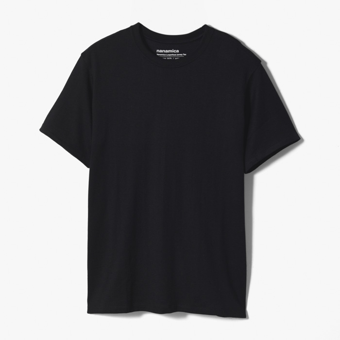 NANAMICA LOOPWHEEL COOLMAX® JERSEY TEE BLACK