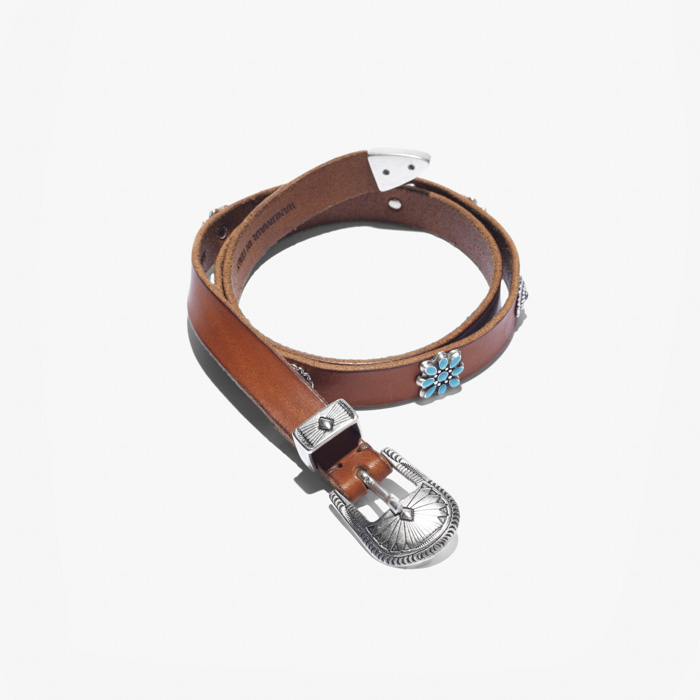 WESTERN LEATHER BELT NATURAL