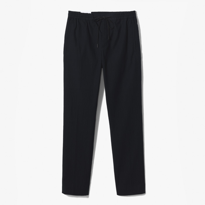 OMEGA FLAT FRONT STRING PANT (SUPERSOFT SEERSUCKER) NAVY