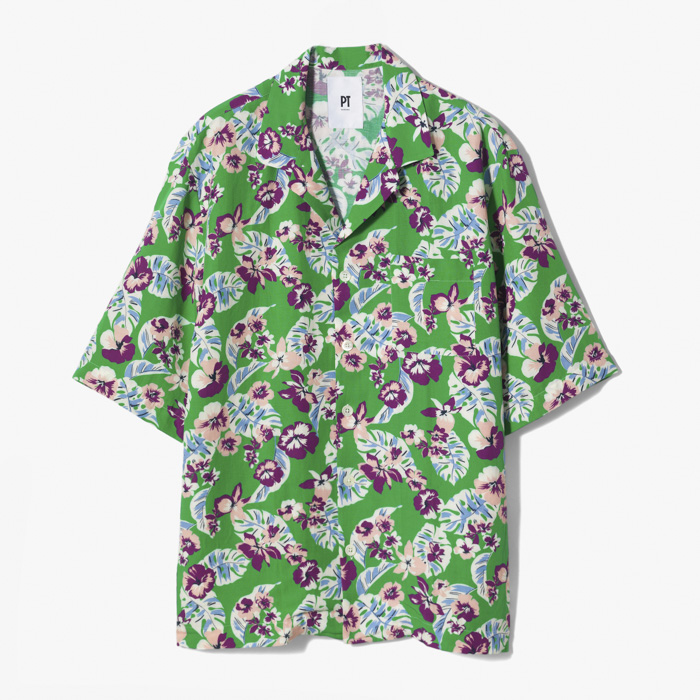 BOWLING SHIRT (LINEN TWILL) GREEN