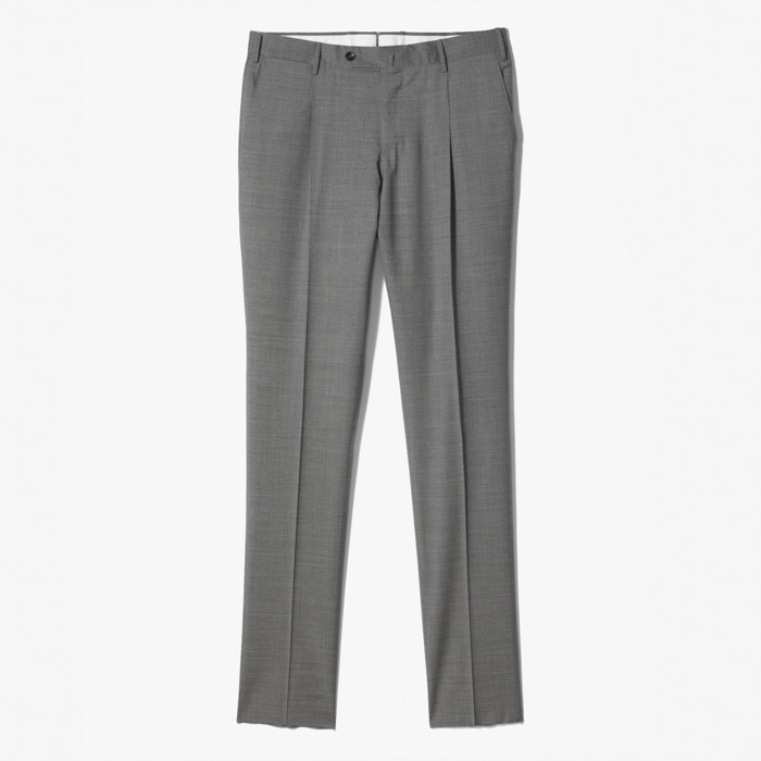 CLASSIC SLIM FIT 1PLEAT PANT (FOUR SEASON STRETCH PLAIN WEAVE) LIGHT GRAY