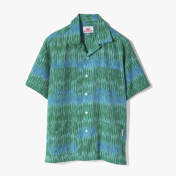 FIVE POCKET ISLAND SHIRT (COTTON IKAT) GREEN