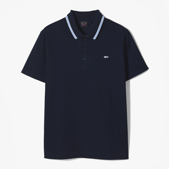 ORGANIC COTTON PIQUE POLO SHIRT NAVY