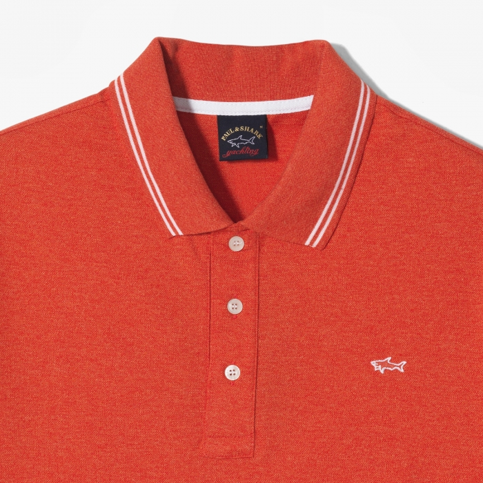 ORGANIC COTTON PIQUE POLO SHIRT ORANGE