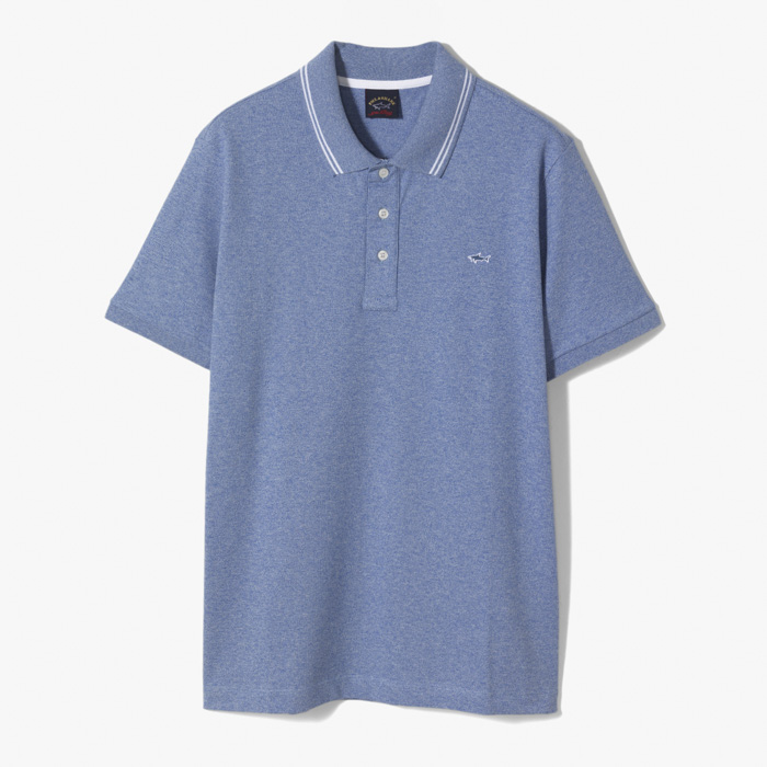 ORGANIC COTTON PIQUE POLO SHIRT LIGHT BLUE