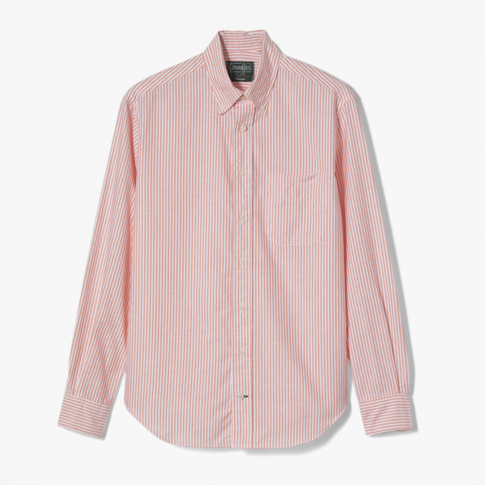 CLASSIC OXFORD BD SHIRT (STRIPE) ORANGE