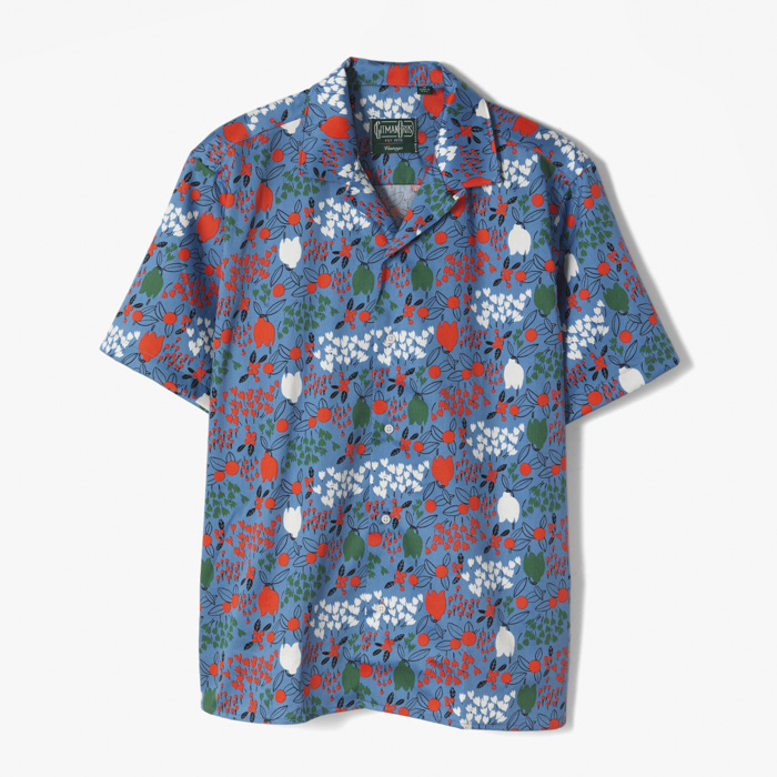 BLUE TULIP FIELDS BEACH SHIRT BLUE