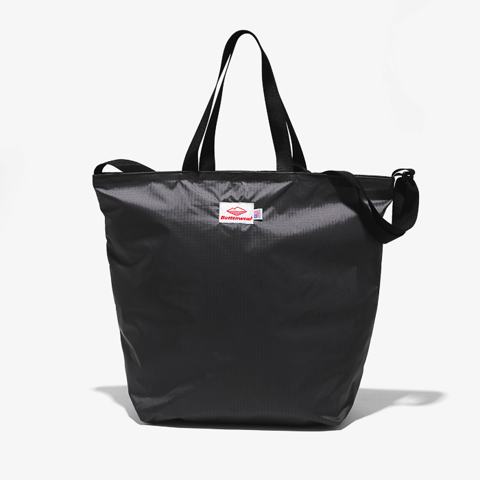 PACKABLE TOTE BAG (1.9oz RIPSTOP NYLON) BLACK