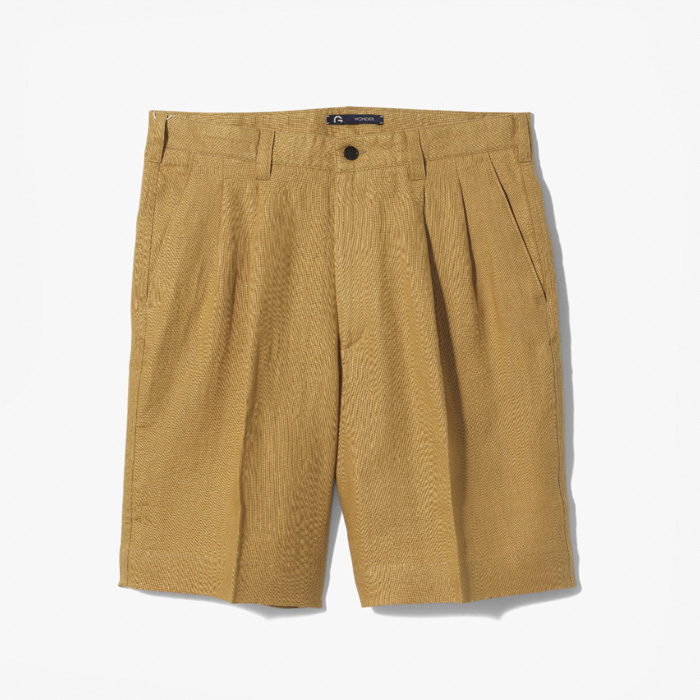 BERMUDA SHORTS 2PLEATS (TELA LINO IRLANDESE) CAMEL