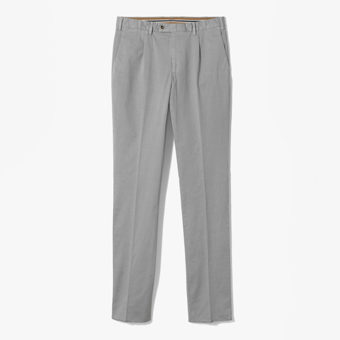 NEW SLIM FIT 1PLEAT (GABARDINA STRETCH) LIGHT GRAY