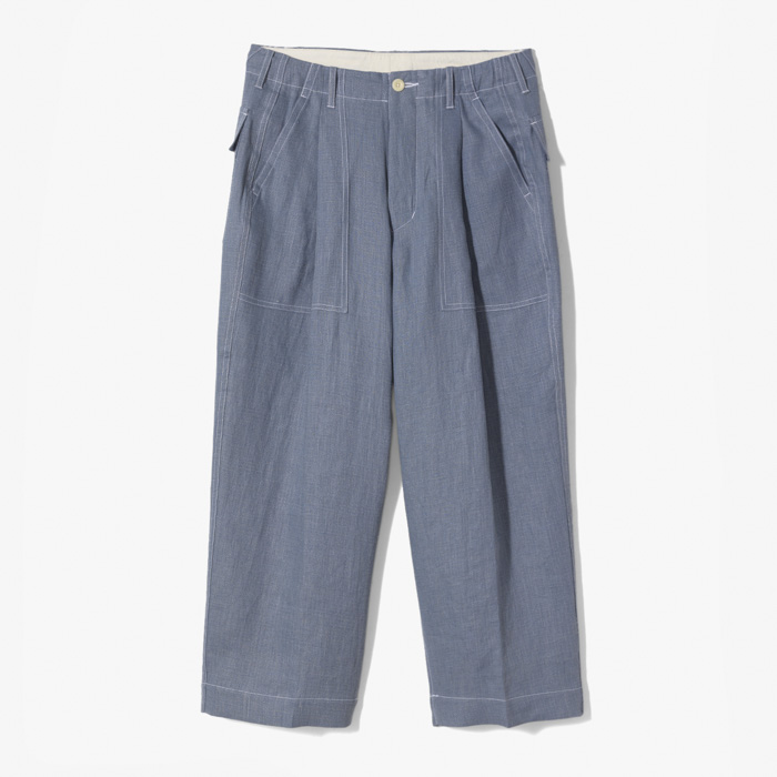 UTILITY WIDE PANTS (LINEN AMUNZEN) BLUE