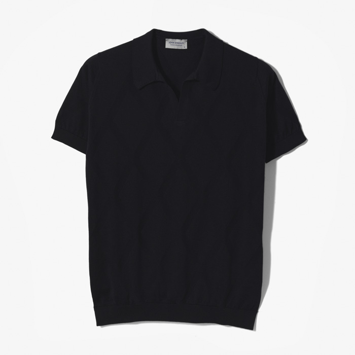 PALEY SKIPPER COLLAR POLO SHIRT (SEA ISLAND COTTON) BLACK