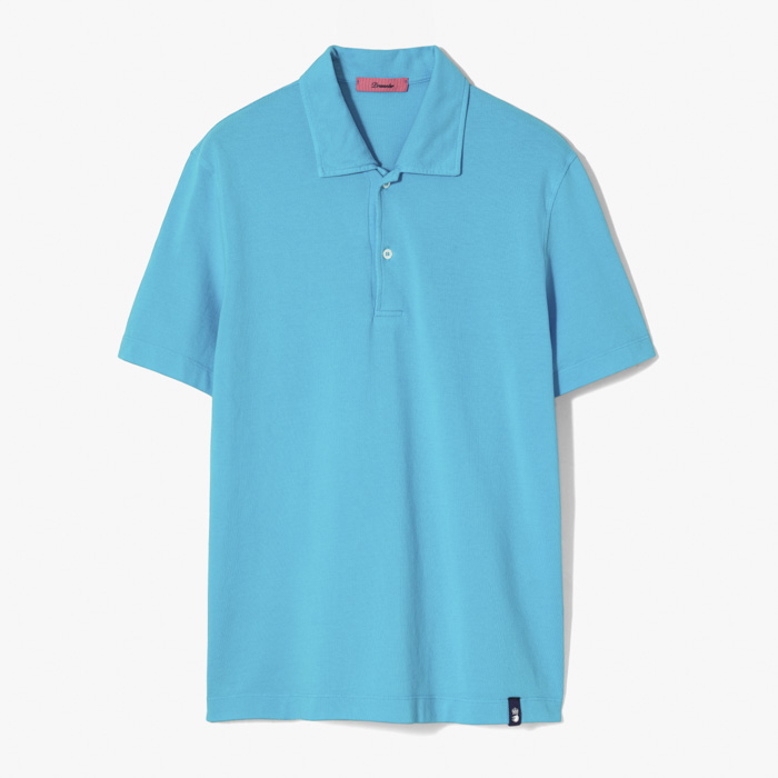 PIQUE POLO SHORT AQUA BLUE