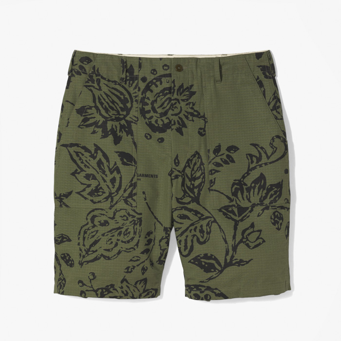 FATIGUE SHORT (FLORAL PRINT RIPSTOP) OLIVE