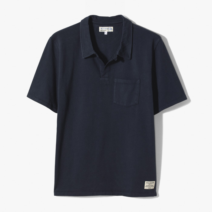 POLO SHIRT (RELAXED FIT RETRO JERSEY GARMENT DYED) MIDNIGHT BLUE