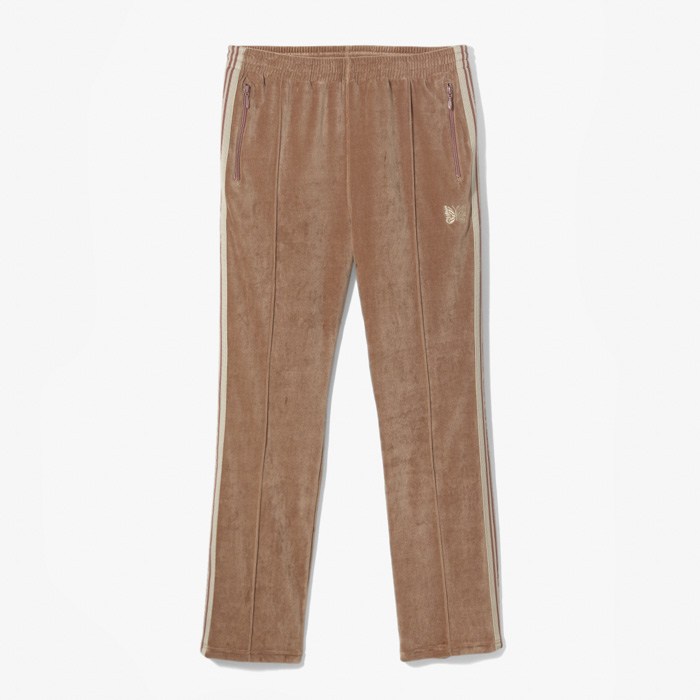 NARROW TRACK PANT - VELOUR LIGHT BROWN