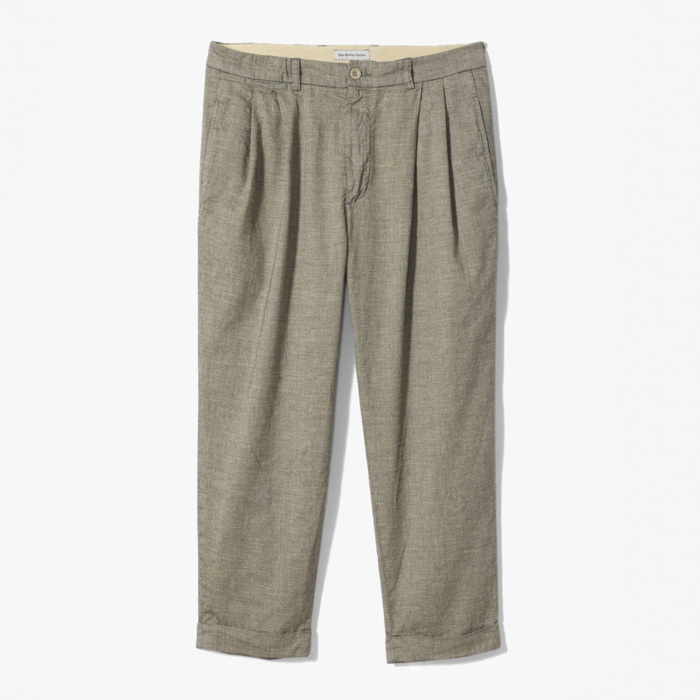 ESSEX 86 2PLEATS PANT (WASHED LINEN COTTON) STONE