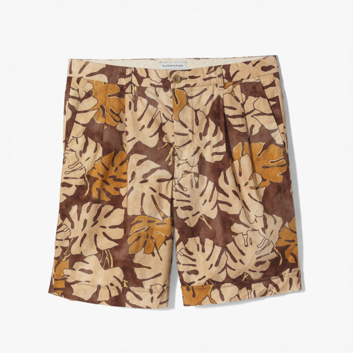 SOWETO 90 2PLEATS SHORT PANT (LIGHT COTTON) BROWN