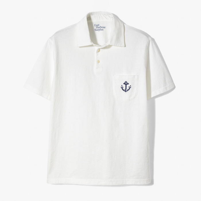 SEATTLE 99 ANCHOR POLO SHIRT (GARMENT DYEING JERSEY) WHITE