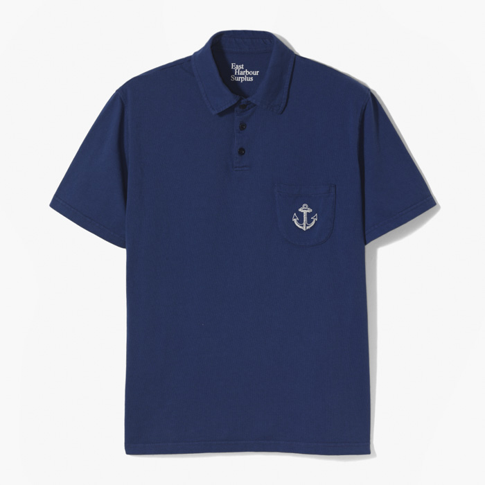 SEATTLE 99 ANCHOR POLO SHIRT (GARMENT DYEING JERSEY) BLUE