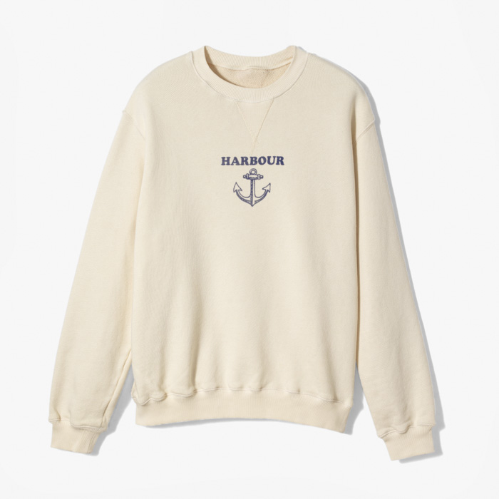 BEAVER 97 ANCHOR WASHED SWEATSHRT OFF-WHITE