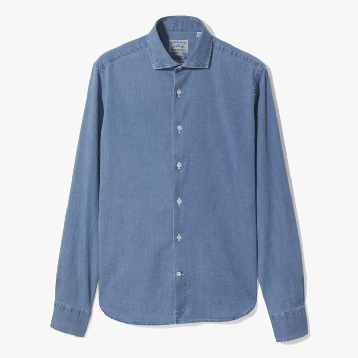 DENIM SLIM SHIRT (WASHED) INDIGO