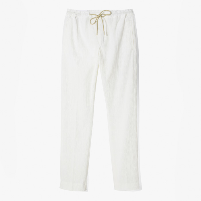 OMEGA FLAT FRONT STRING PANT (SUPERSOFT SEERSUCKER) WHITE