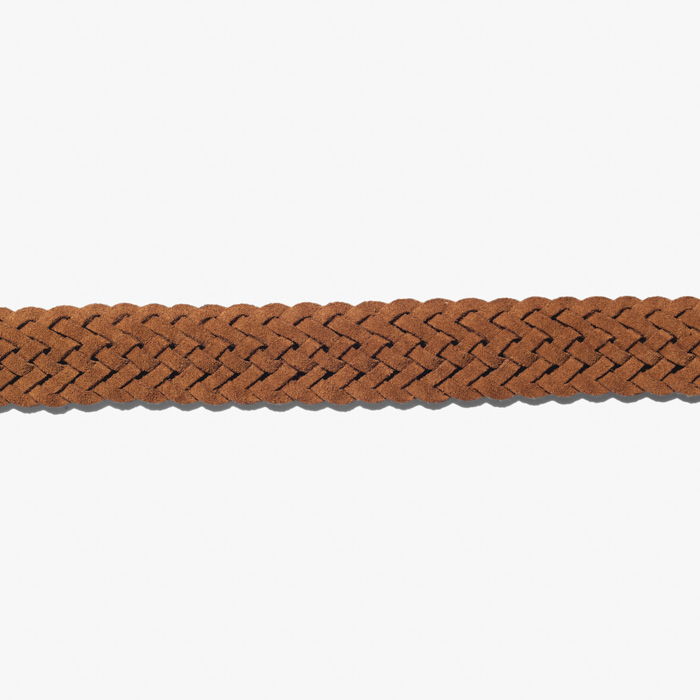 WOVEN SUEDE CALF LEATHER BELT D-RING SNUFF