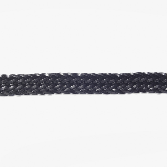 WOVEN CALF LEATHER BELT BLACK