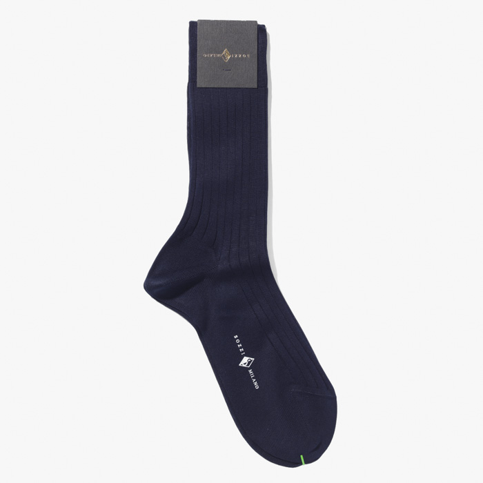 CLASSIC SHORT RIB SOCKS (SCOTTISH THREAD) NAVY