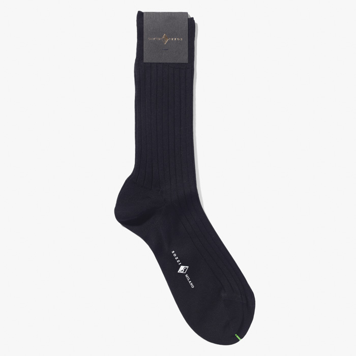 CLASSIC SHORT RIB SOCKS (SCOTTISH THREAD) BLACK