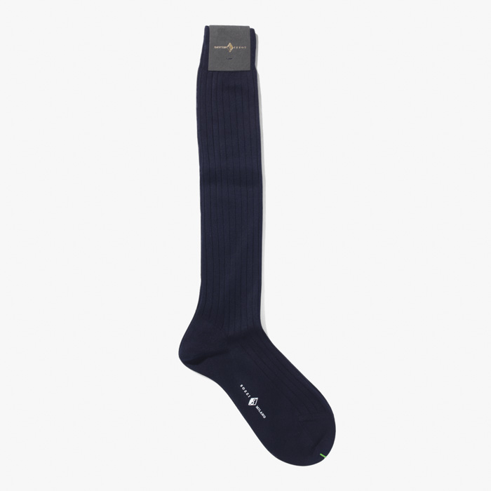 CLASSIC LONG RIB SOCKS (SCOTTISH THREAD) NAVY