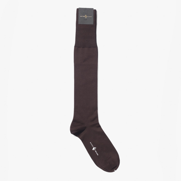 MEN LONG SOCKS (SEA ISLAND COTTON) BROWN