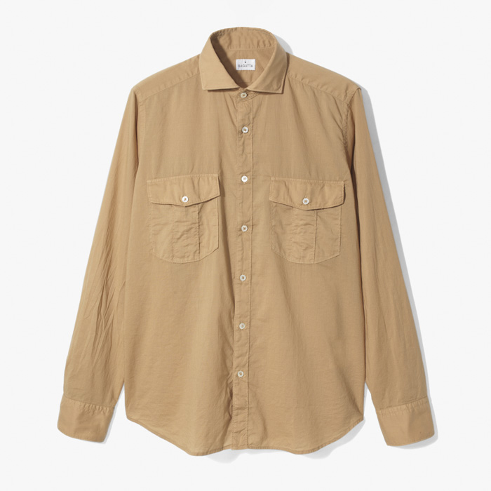 LAUREN POCKET SHIRT (MUSSOLA GARMENT DYED) KHAKI