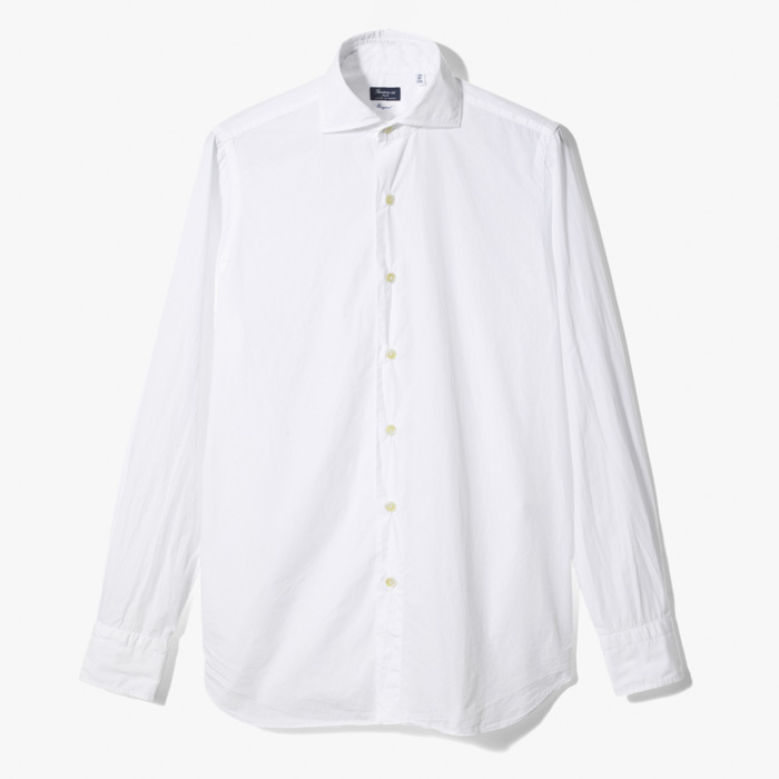 NAPOLI CLASSIC SHIRT (ENZYMED WASHED COTTON) WHITE