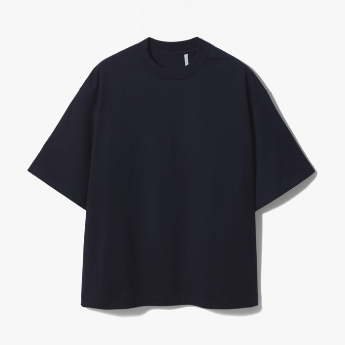 SUVIN SUPIMA TUBE HALFSLEEVE TEE HEAVY NAVY