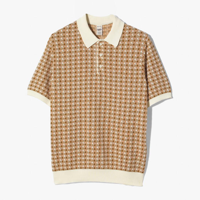 POLO SHORT KNITWEAR (JACQUARD) TOBACCO