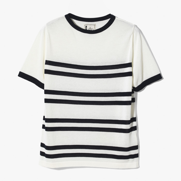 BOAT NECKS KNITWEAR (STRIPE) ECRU