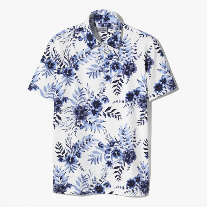 POLO SHIRT (FLOWER) LIGHT BLUE