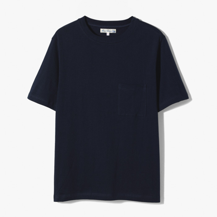 1940sP LOOPWHEELER POCKET T-SHIRT (RELAXED FIT PRIMA QYALITY 1-THREAD) MIDNIGHT BLUE