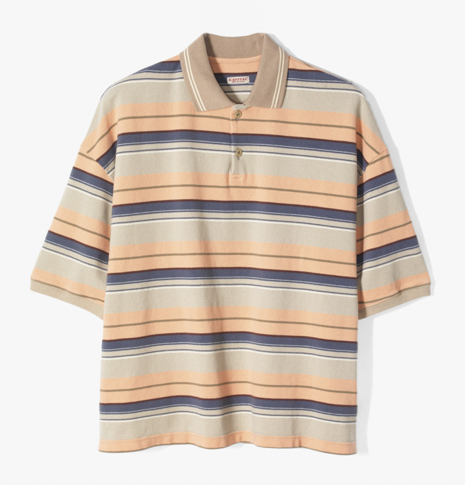 MULTI STRIPE PIQUET BOX POLO LIGHT BLUE