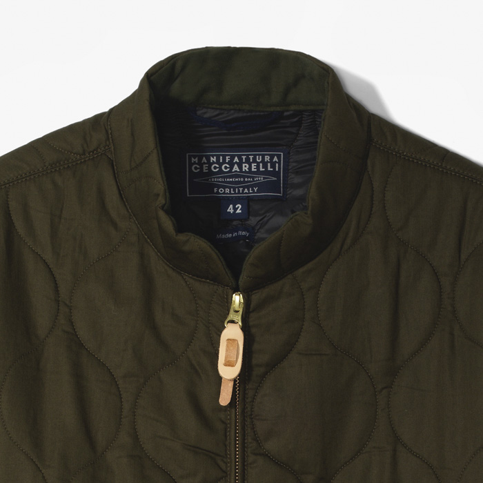 QUILTED JACKET (VIRGIN WOOL PADDING) OLIVE