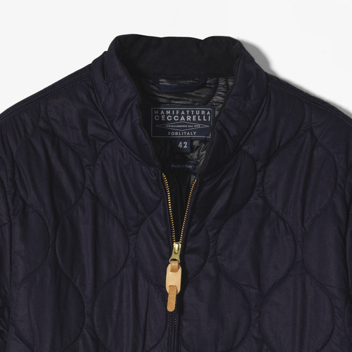 QUILTED JACKET (VIRGIN WOOL PADDING) NAVY