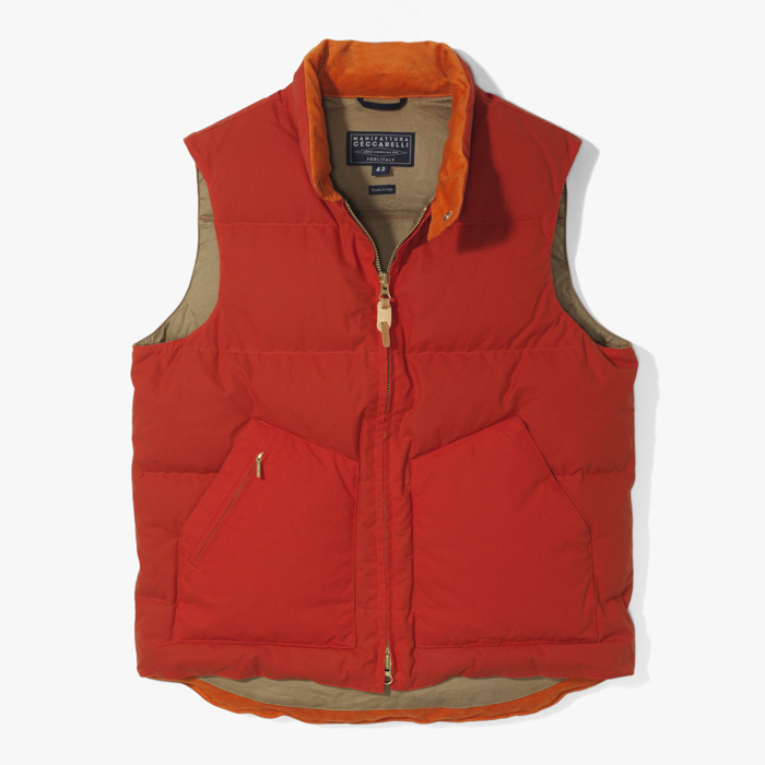 GOOSE DOWN VEST (WATER REPELLENT) ORANGE