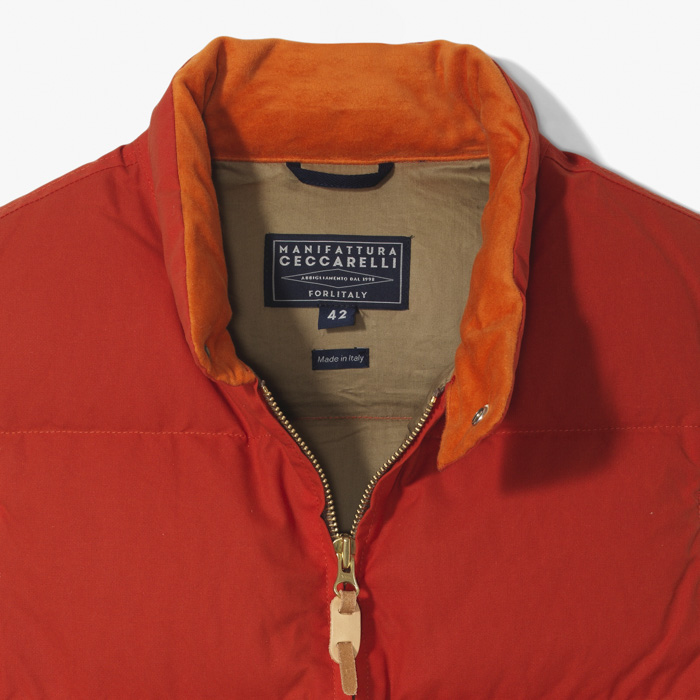 GOOSE DOWN VEST (WATER REPELLENT) ORANGE