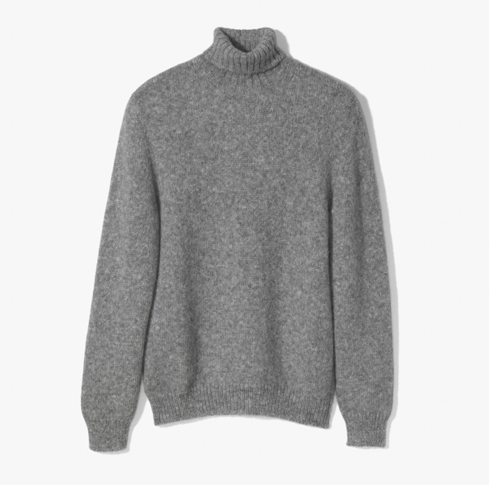 SUPERFINE ALPACA TURTLE NECK KNITWEAR HEATHERED GRAY