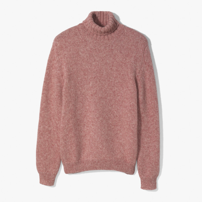 SUPERFINE ALPACA TURTLE NECK KNITWEAR LIGHT PINK