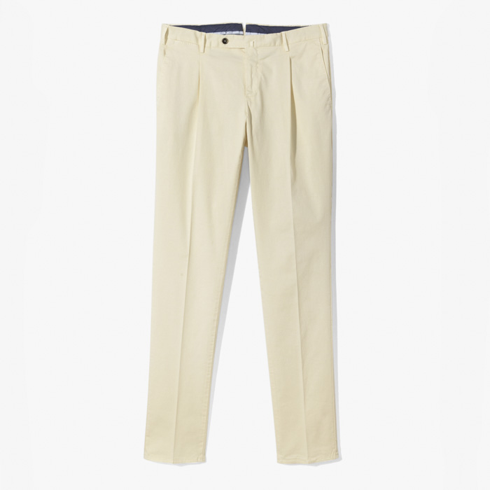 BUSINESS SLIM FIT 1PLEAT PANT (STRETCH SUMMER BATAVIA) NATURAL