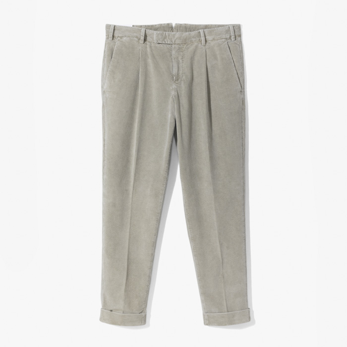 REBEL PANT 1PLEAT PANT (DELAVE - STRETCH 500W CORDUROY) WARM GRAY