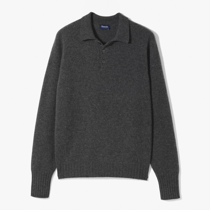 POLO KNITWEAR (LAMSWOOL) CHARCOAL GRAY